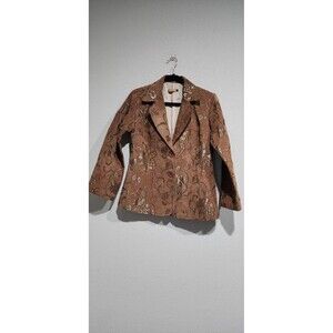 VTG Final Touch Womens Tapestry Long Sleeve Blazer Size L Made In USA in EUC